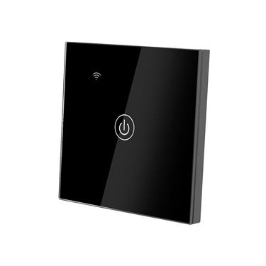 Dotykový vypínač jednonásobný č.1 + WIFI sklenený čierny LTC