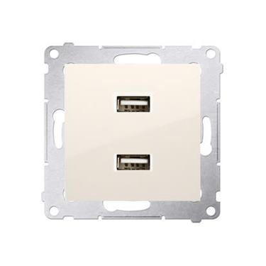 Zásuvka USB dvojitá Simon 54 premium modul béžová