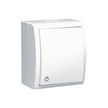 Vypínač tlačidlový IP54 Simon Aquarius biely