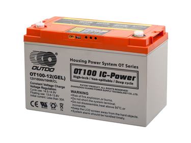 Akumulátor gélový OUTDO 12V - 100Ah s ochranou hlbokého vybitia, LCD