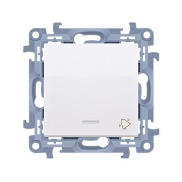 Vypínač tlačidlový Simon 10 zvonček LED modul biely