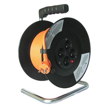Predlžovací kábel na bubne 4 zásuvky 3x1,5mm (50m) PVC IP20 SOLIGHT