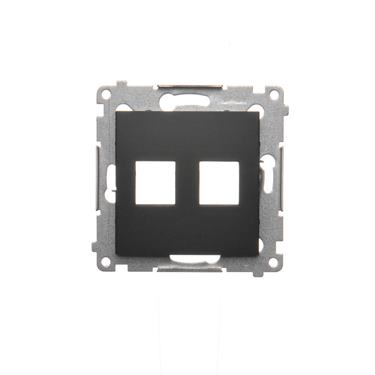 Kryt zásuvky 2x RJ45/RJ12 Simon 54 premium čierna matná