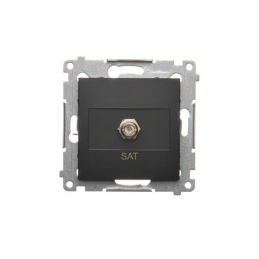 Zásuvka 1 x SAT "F" Simon 54 premium modul čierna matná