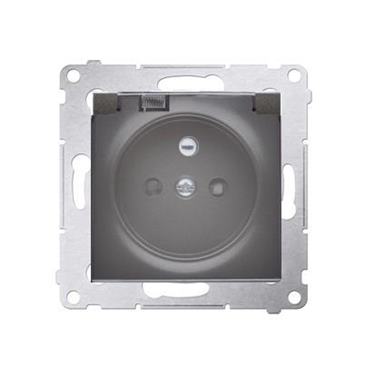 Zásuvka 250 V Simon 54 premium IP44 s clonkami modul antracit