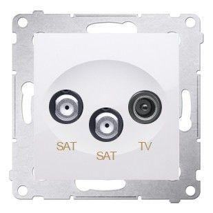 Zásuvka 2 x SAT-RTV Simon 54 premium koncová modul biela
