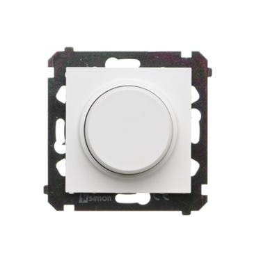 Stmievač tlačidlovo-otočný Simon 55 pre LED biela matná