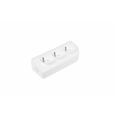 Sieťová zásuvka 3x250V na kábel, biela