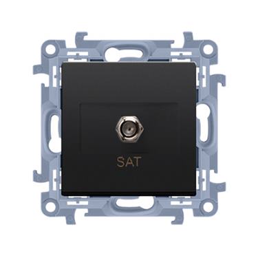 Zásuvka 1 x SAT "F" Simon 10 modul čierna matná