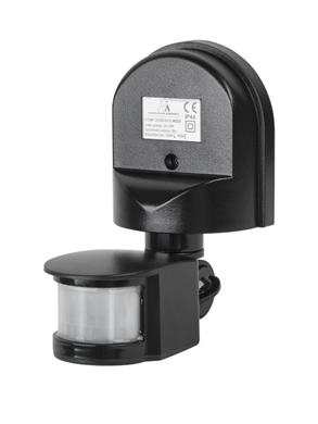 Detektor pohybu PIR 1200W čierny 180 stupňov